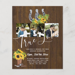 Southern Country Rustic Photo BUDGET Wedding Flyer