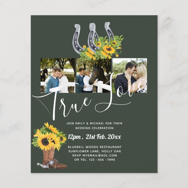 Southern Country Rustic Photo BUDGET Wedding       Flyer (Front)