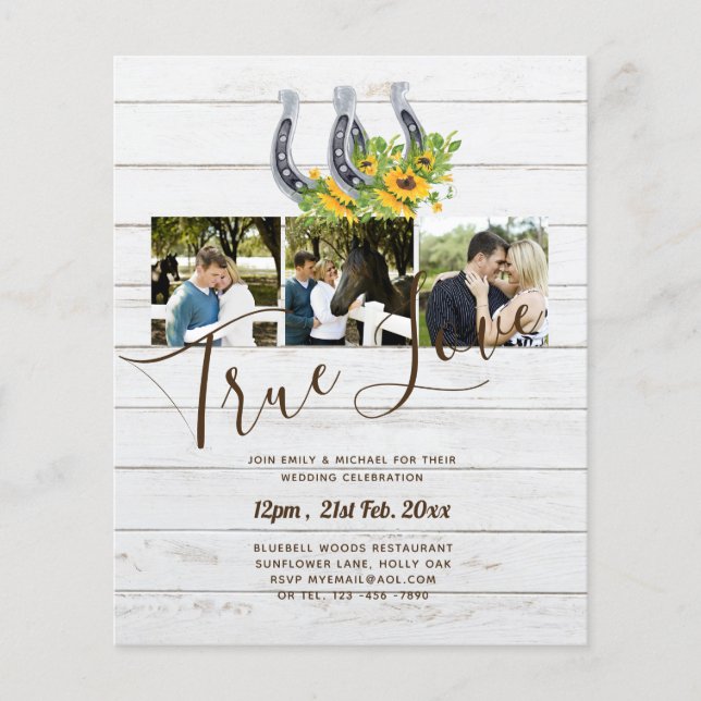 Southern Country Rustic Photo BUDGET Wedding       Flyer (Front)