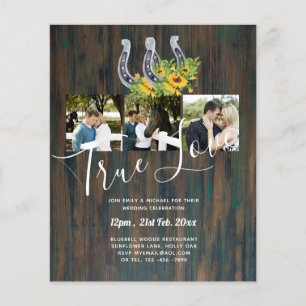Southern Country Rustic Photo BUDGET Wedding Flyer