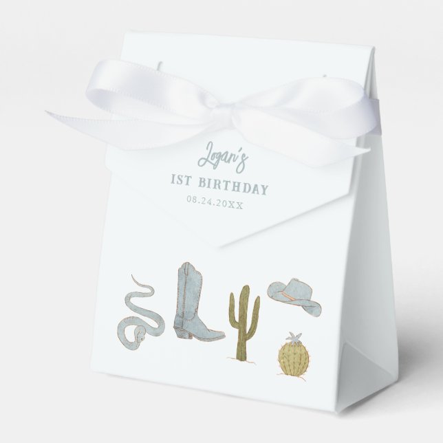 Southern Cowboy Birthday Party Favour Box (Front Side)