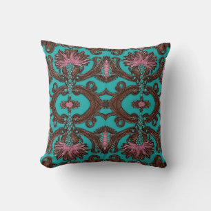 Southern Cowgirl Pink Turquoise Western Country  Cushion
