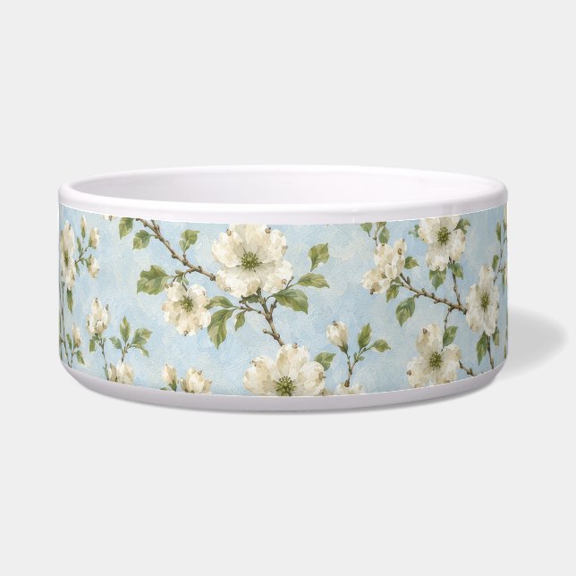 Southern Dogwood Blossom Pattern on Soft Blue (Front)