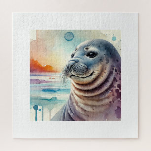Southern Elephant Seal 300724AREF143 - Watercolor Jigsaw Puzzle