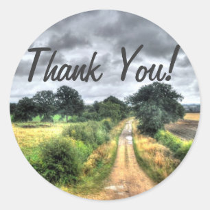Southern England Country Lane Thank You Classic Round Sticker