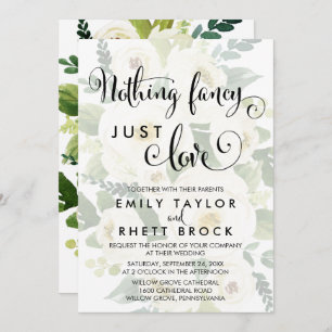 Southern Faded Floral Nothing Fancy Just Love Invitation