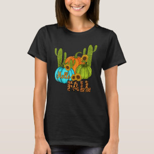 Southern Fall Cactus Pumpkin Graphic For Women Aut T-Shirt