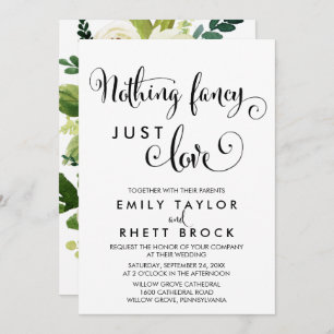 Southern Floral Backing Nothing Fancy Just Love Invitation