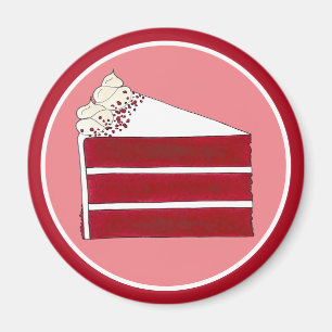 Southern Food Red Velvet Layer Cake Slice Bakery Magnet