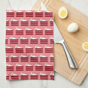 Southern Food Red Velvet Layer Cake Slice Bakery Tea Towel