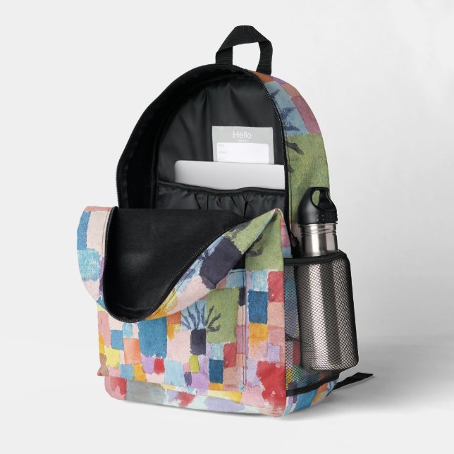 Southern Gardens by Paul Klee Printed Backpack (Back Corner Right (Open))