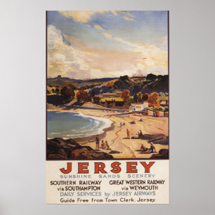 Southern/Great Western Railway Beach Scene Poster