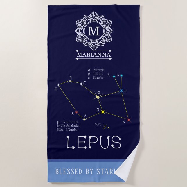 Southern Hemisphere Constellation Centaurus Beach Towel (Front)