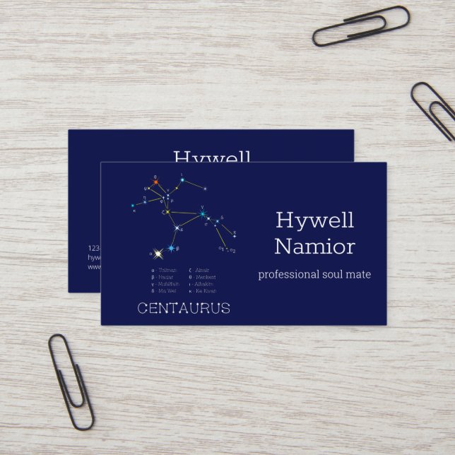 Southern Hemisphere Constellation Centaurus Business Card (Front/Back In Situ)