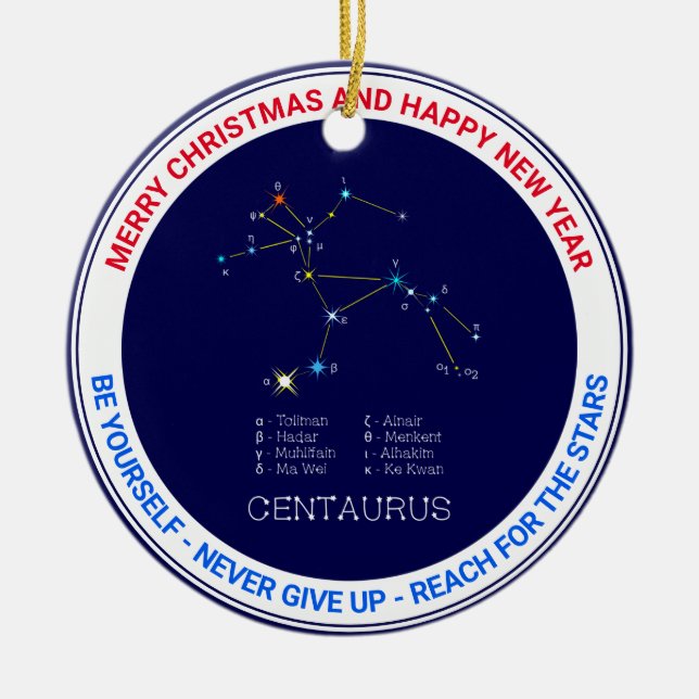 Southern Hemisphere Constellation Centaurus Ceramic Ornament (Front)