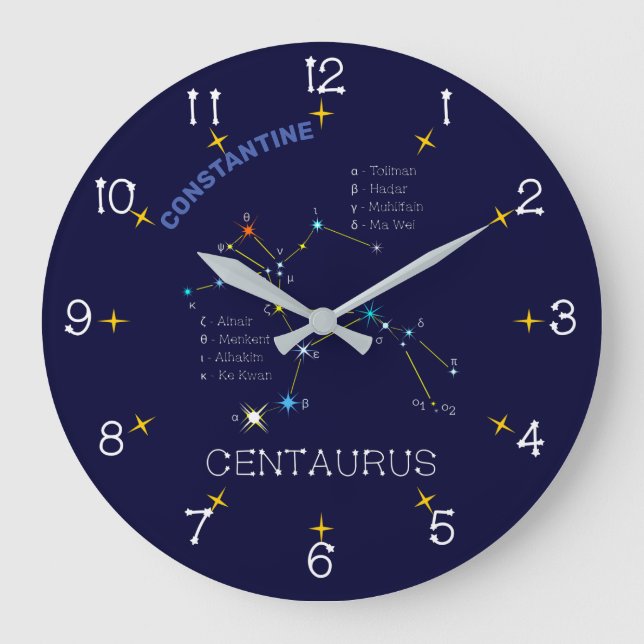 Southern Hemisphere Constellation Centaurus Large Clock (Front)