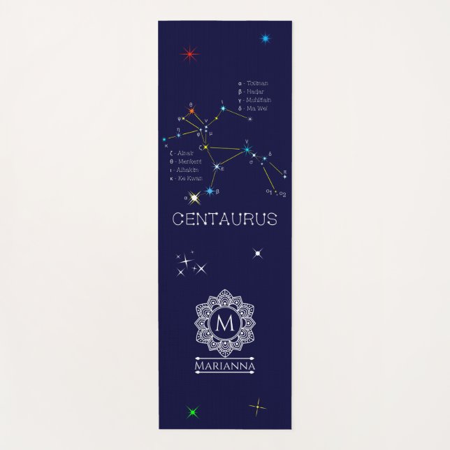 Southern Hemisphere Constellation Centaurus Yoga Mat (Front)