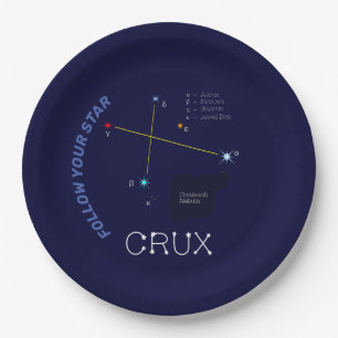 Southern Hemisphere Constellation Crux Paper Plate