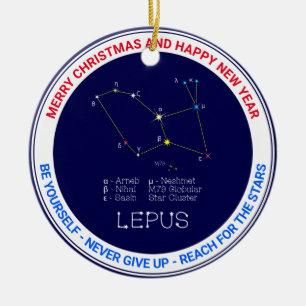 Southern Hemisphere Constellation Lepus Ceramic Ornament
