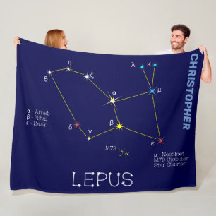 Southern Hemisphere Constellation Lepus Fleece Blanket