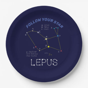 Southern Hemisphere Constellation Lepus Paper Plate