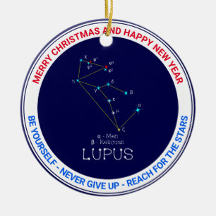 Southern Hemisphere Constellation Lupus Ceramic Ornament