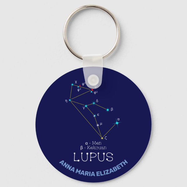 Southern Hemisphere Constellation Lupus Key Ring (Front)