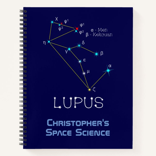 Southern Hemisphere Constellation Lupus Notebook (Front)