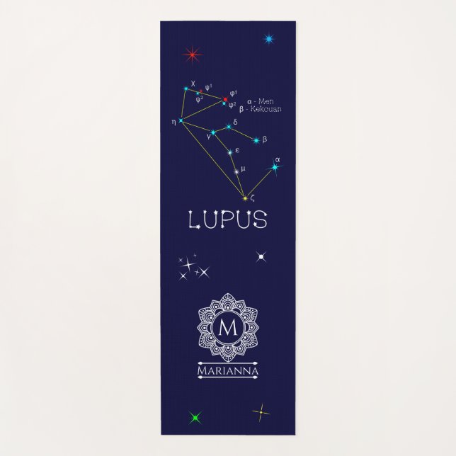 Southern Hemisphere Constellation Lupus Yoga Mat (Front)