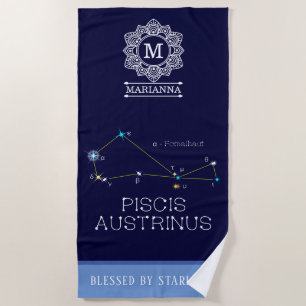Southern Hemisphere Constellation Piscis Austrinus Beach Towel