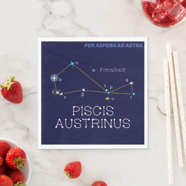 Southern Hemisphere Constellation Piscis Austrinus Napkin (Insitu)