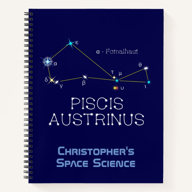 Southern Hemisphere Constellation Piscis Austrinus Notebook (Front)