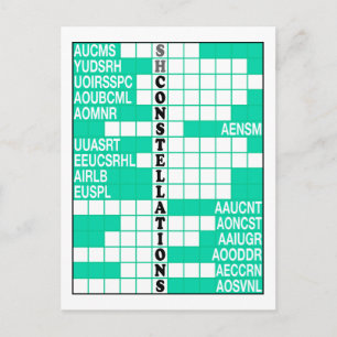 Southern Hemisphere Constellations Word Scramble Postcard