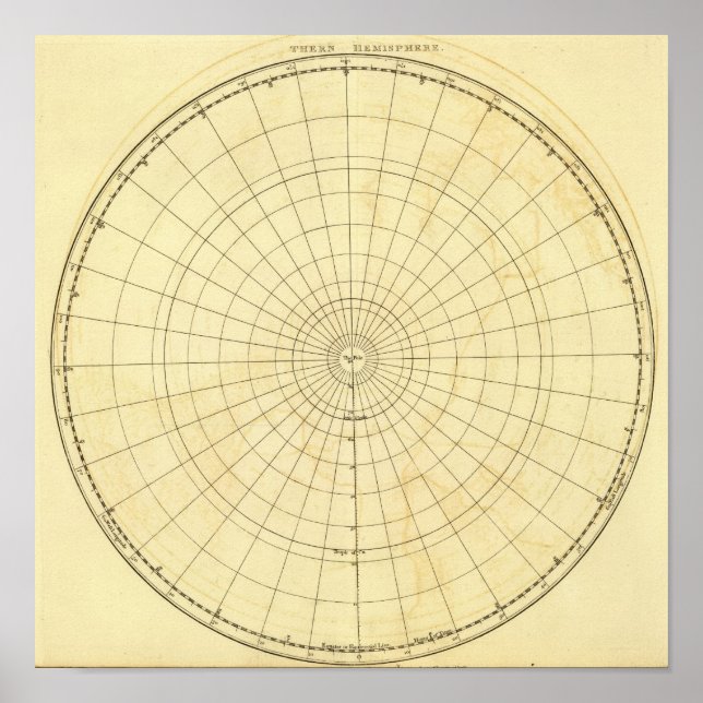 Southern Hemisphere Outline Poster (Front)