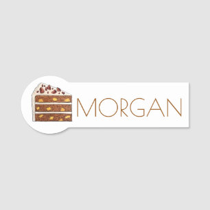 Southern Hummingbird Cake Slice Dessert Bake Sale Name Tag