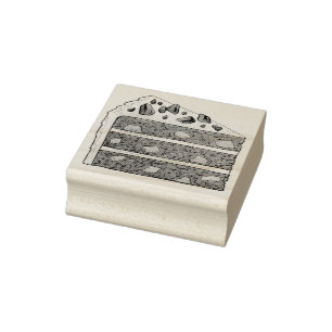 Southern Hummingbird Layer Cake Slice Dessert Rubber Stamp