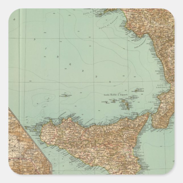 Southern Italy 2729 Square Sticker (Front)