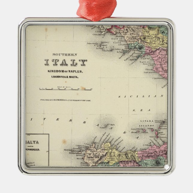 Southern Italy Kingdom Of Naples Metal Ornament (Front)