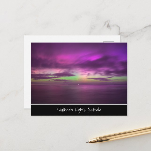 Southern Lights Australia - Night Sky Photo Postcard (Front/Back In Situ)