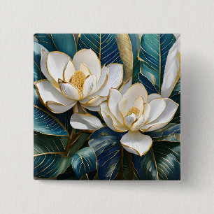 Southern Magnolia Art 15 Cm Square Badge