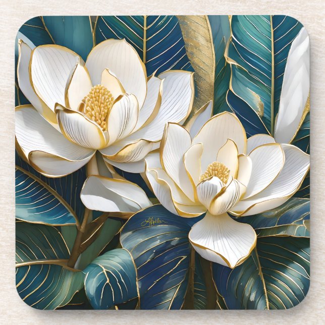 Southern Magnolia Art Coaster (Front)