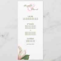 Southern Magnolia Flower Menu | Pink White