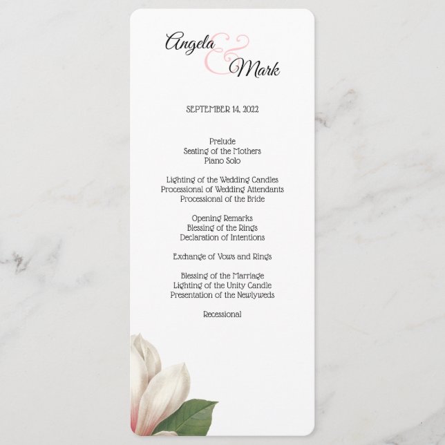 Southern Magnolia Flower Program | White (Front)