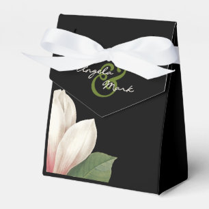 Southern Magnolia Flower Wedding Elegant Black Favour Box