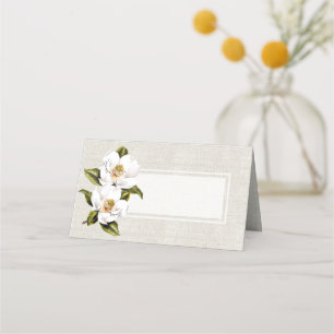Southern Magnolia Wedding Folded Place Card