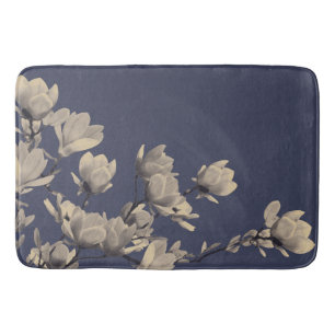 Southern Magnolias & Midnight Blue Floral Bath Mat