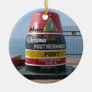 Southern Most Marker Ceramic Ornament