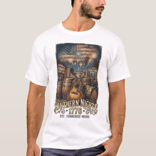 Southern Nights 1776 Nashville Guitar Whiskey. T-Shirt