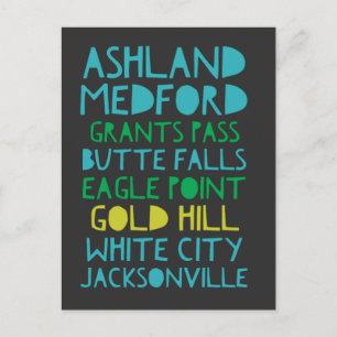 Southern Oregon cities  Postcard