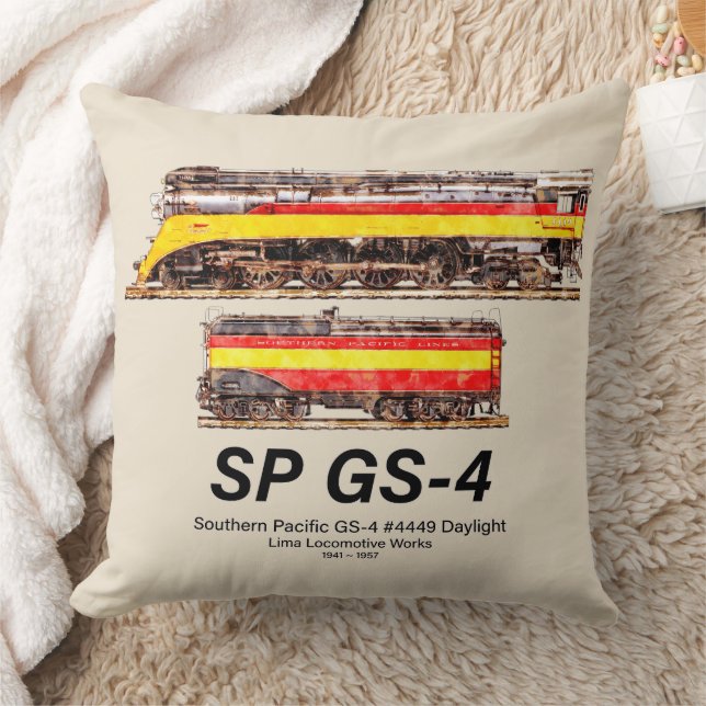 Southern Pacific GS-4 Daylight Steam Locomotive Cushion (Blanket)